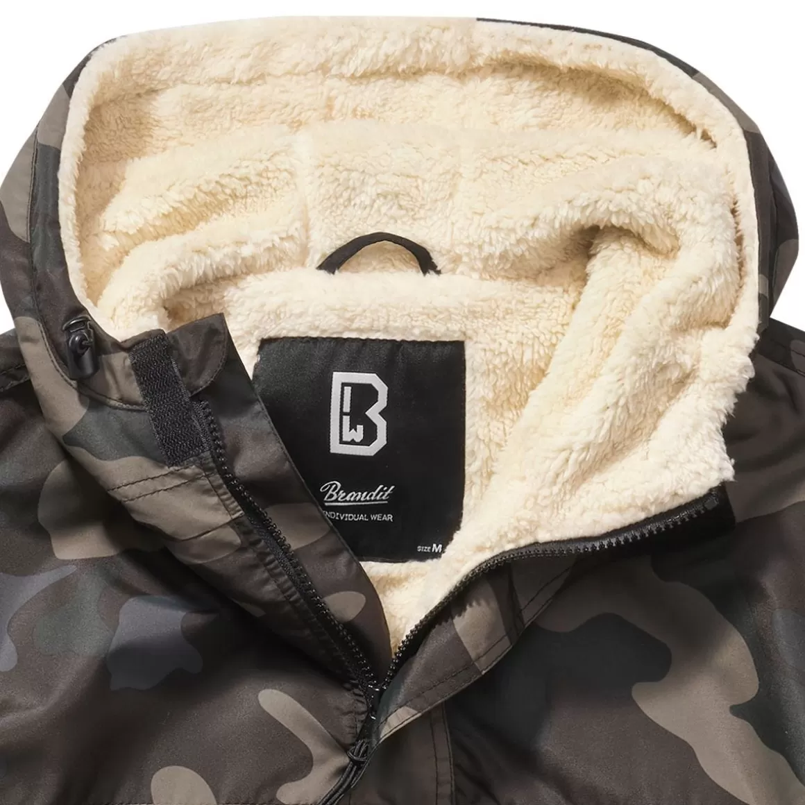 Brandit Jackets & Coats> Windbreaker Sherpa Jacket Dark Camo