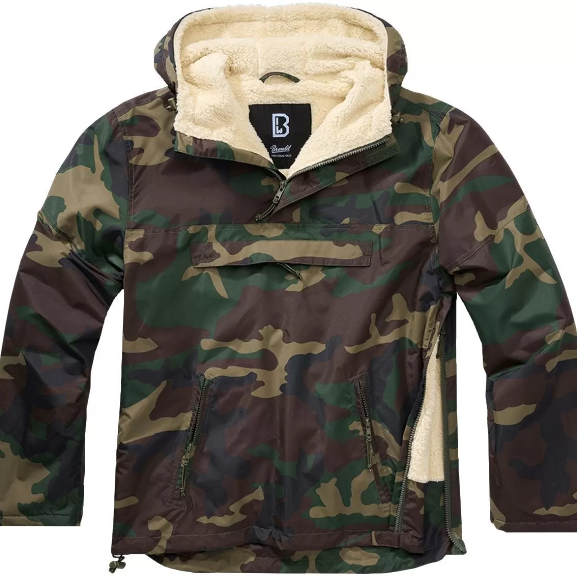 Brandit Jackets & Coats> Windbreaker Sherpa Jacket Woodland