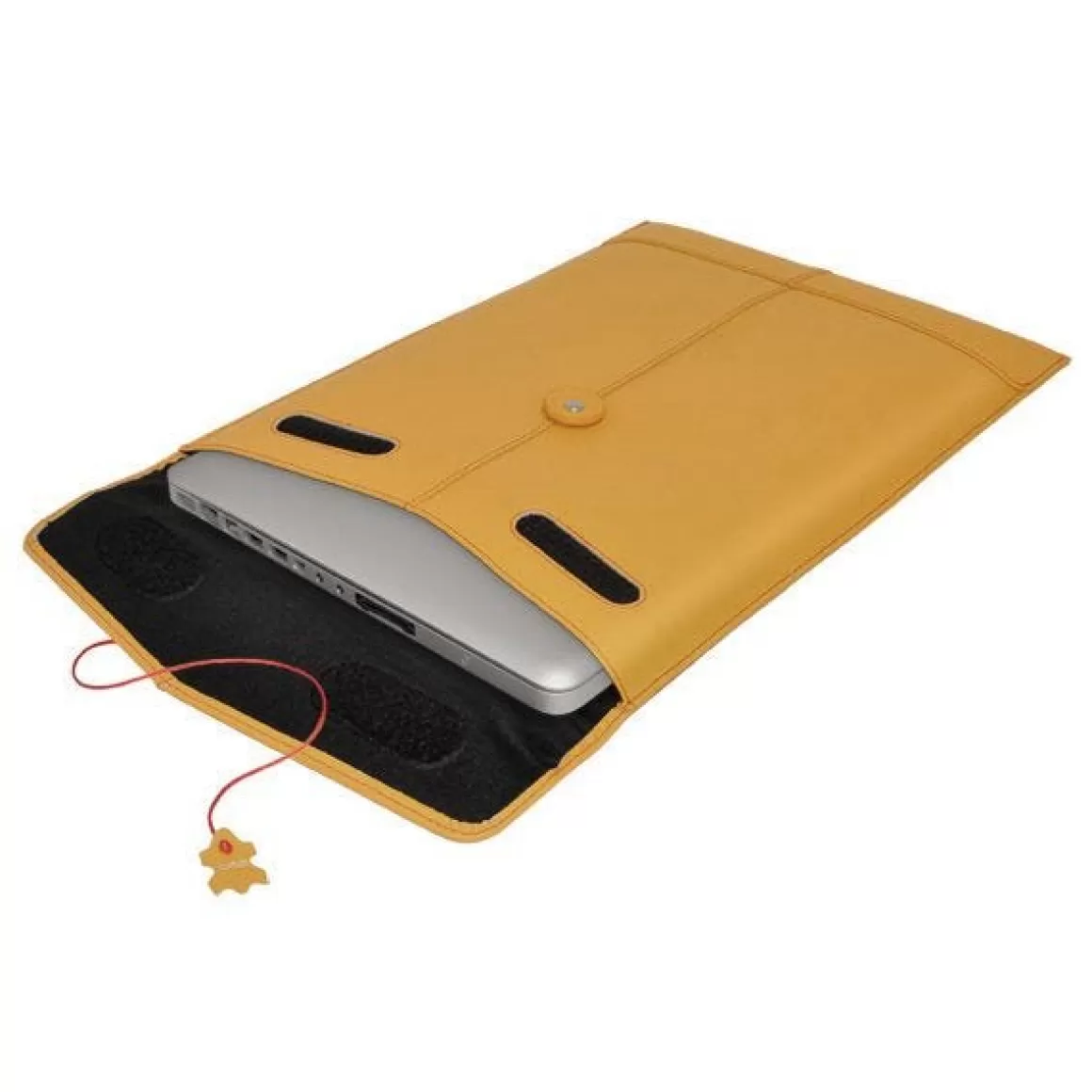 Civilian Tool/Utility Bags> Pro Manila-15 Leather Laptop Sleeve For Macbook Pro 15" Mango