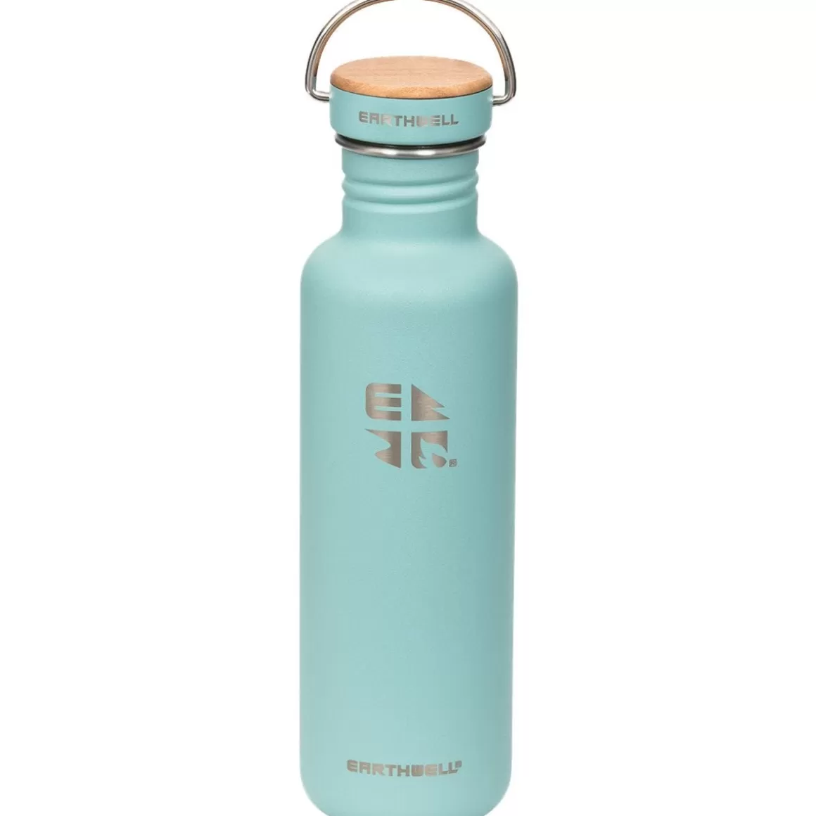 Earthwell Water & Hydration> Woodie Single Wall Bottle 800Ml Maple / Aqua Blue