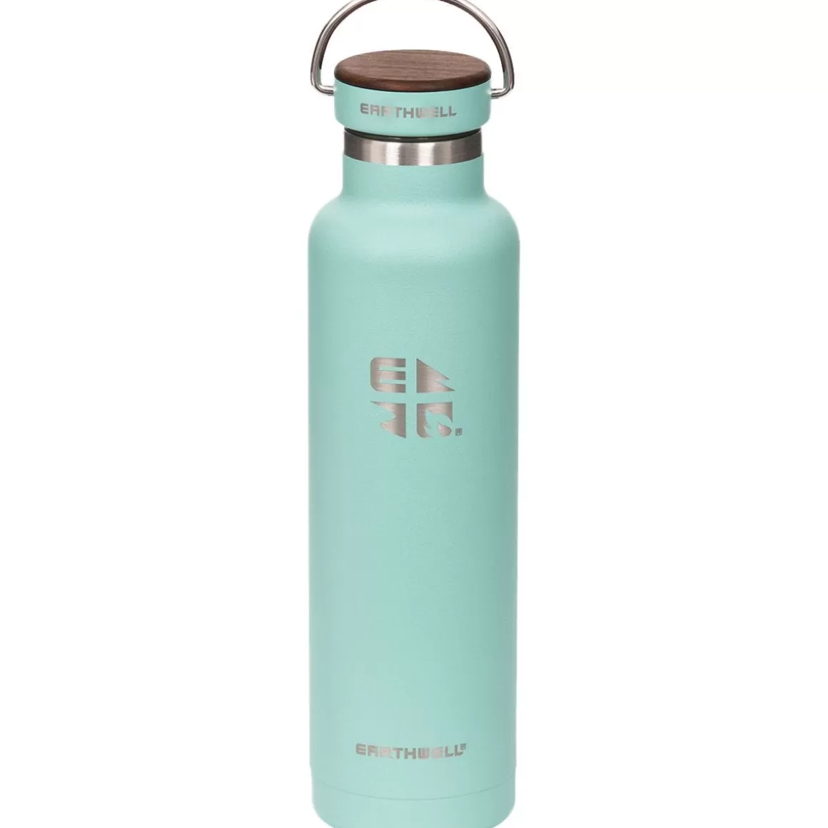 Earthwell Water & Hydration> Woodie Vacuum Bottle 650Ml Walnut / Aqua Blue