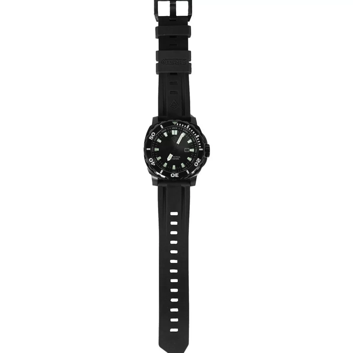 First Tactical Watches> Fathom Stainless Steel Dive Watch Black