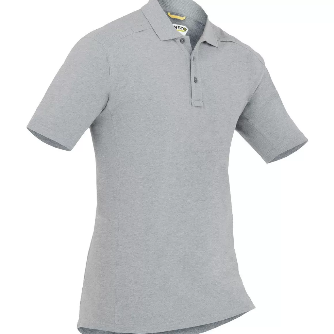 First Tactical T-Shirts & Vests> Men's Cotton Short Sleeve Polo With Pen Pocket Heather Grey