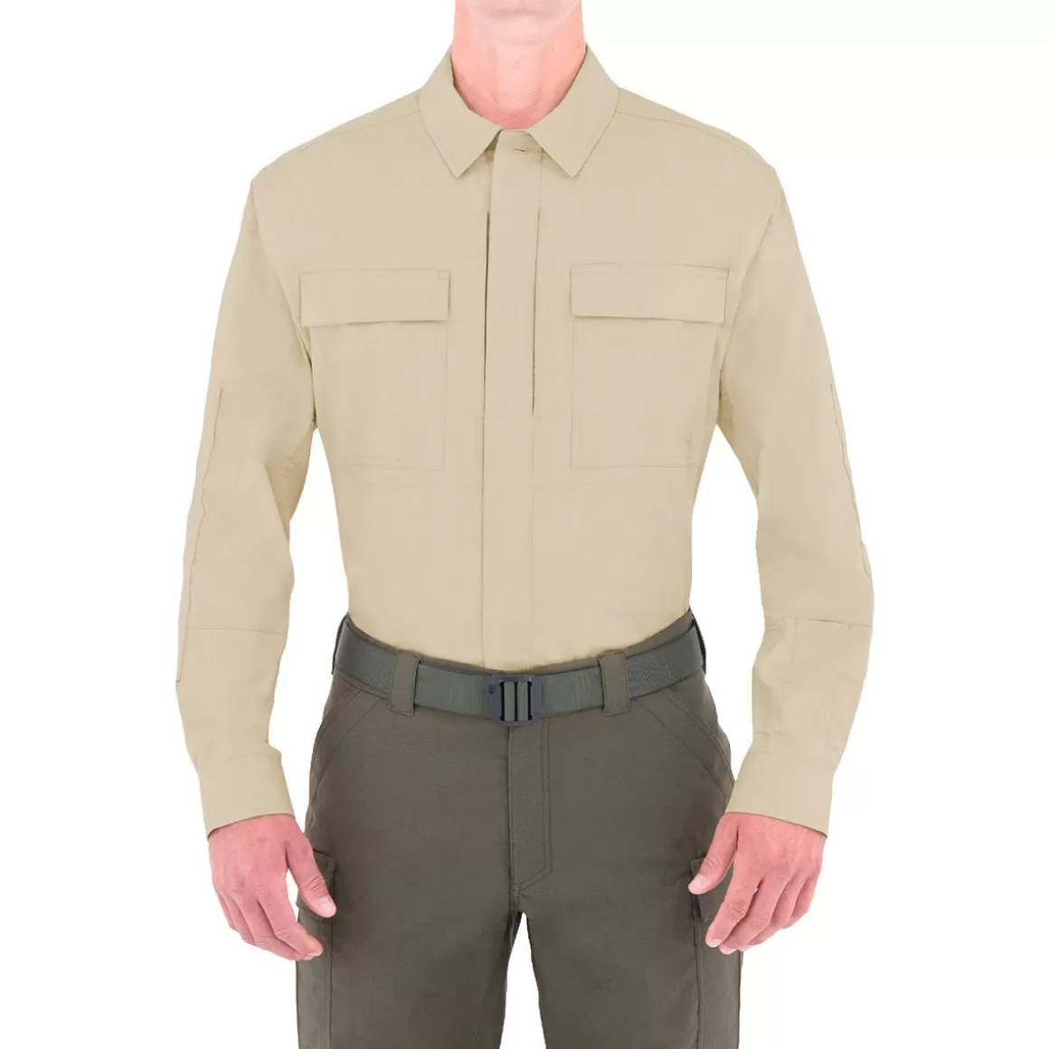 First Tactical Shirts> Men's Tactix Long Sleeve Bdu Shirt Khaki