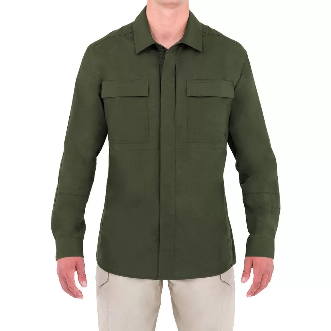 First Tactical Shirts> Men's Tactix Long Sleeve Bdu Shirt Od Green