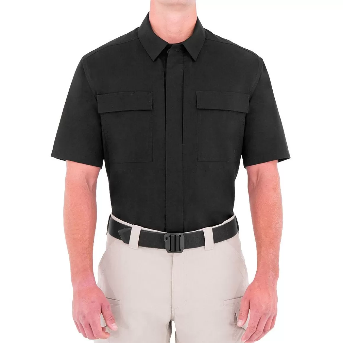 Flyye Industries Shirts>First Tactical Men's Tactix Short Sleeve Bdu Shirt Black
