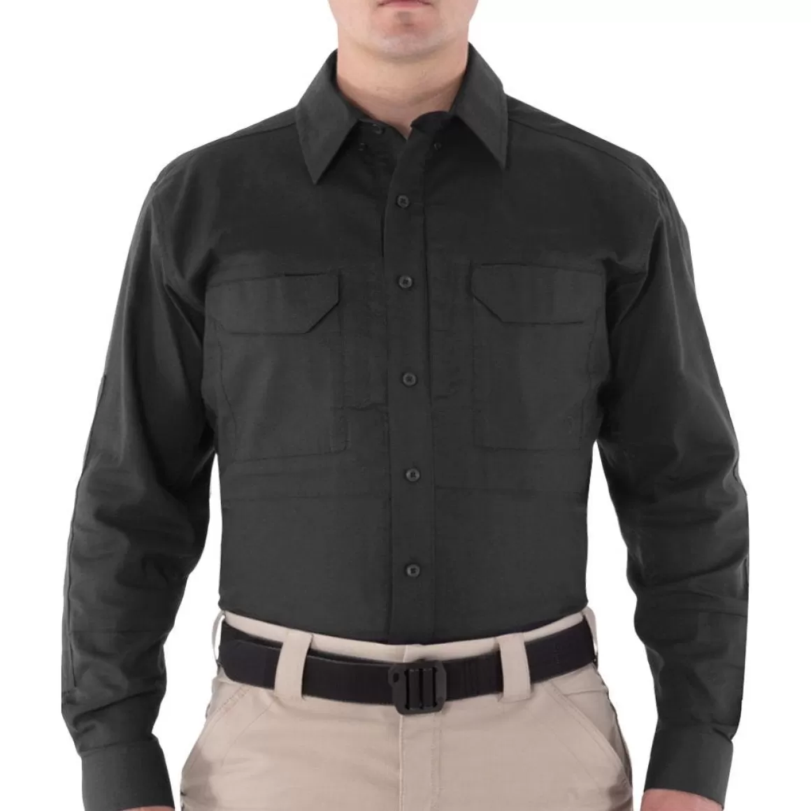 Propper Shirts>First Tactical Men's V2 Long Sleeve Tactical Shirt Black