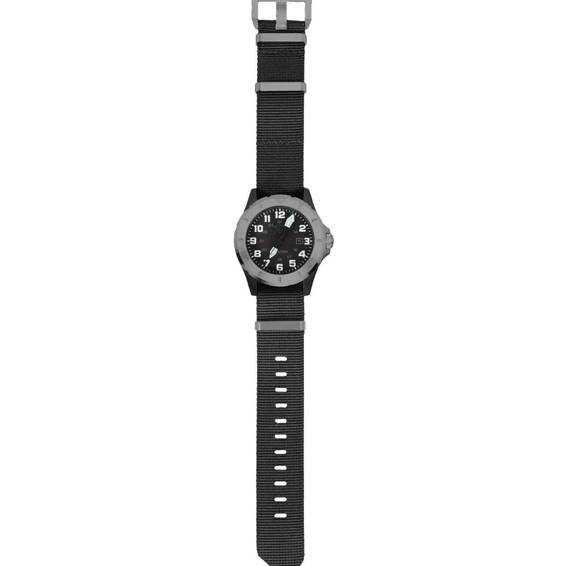 First Tactical Watches> Ridgeline Carbon Field Watch Brushed Stainless / Black