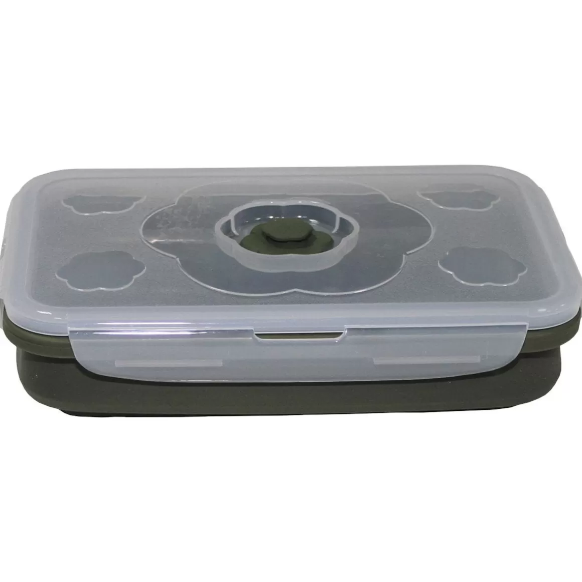 Fox Outdoor Cooking & Eating> Rectangle Foldable Bowl Round 1L Lockable Lids Od Green