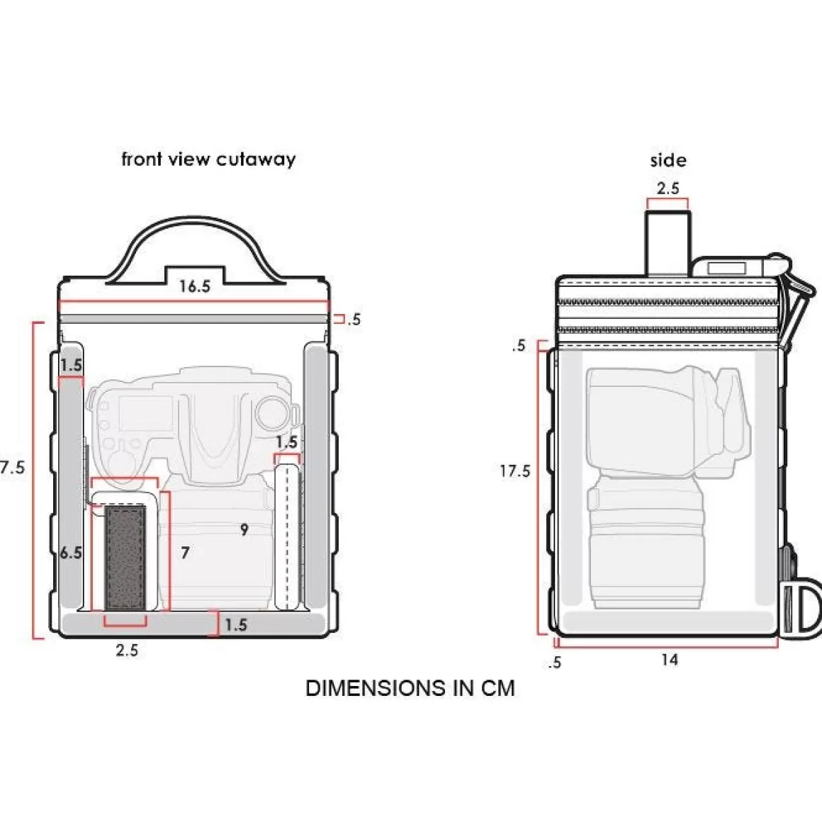 Hazard 4 Tool/Utility Bags> Forward Observer Molle Slr Camera Bin Black