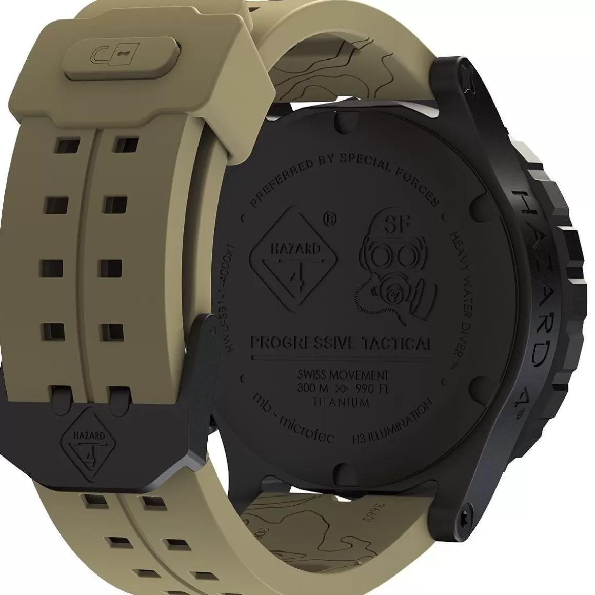 Hazard 4 Watches> Heavy Water Diver Titanium Tritium Watch Arid Green/Yellow