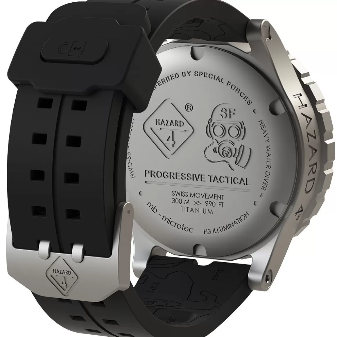 Hazard 4 Watches> Heavy Water Diver Titanium Tritium Watch Blacktie Green/Yellow
