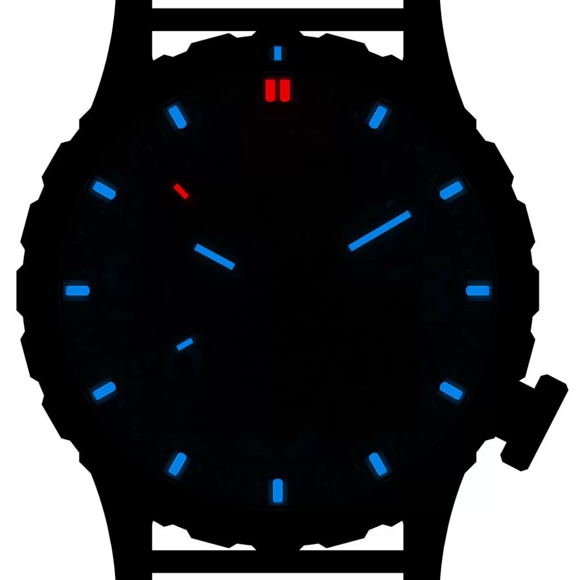 Hazard 4 Watches> Heavy Water Diver Titanium Tritium Watch Blacktie White Gmt Blue/Red