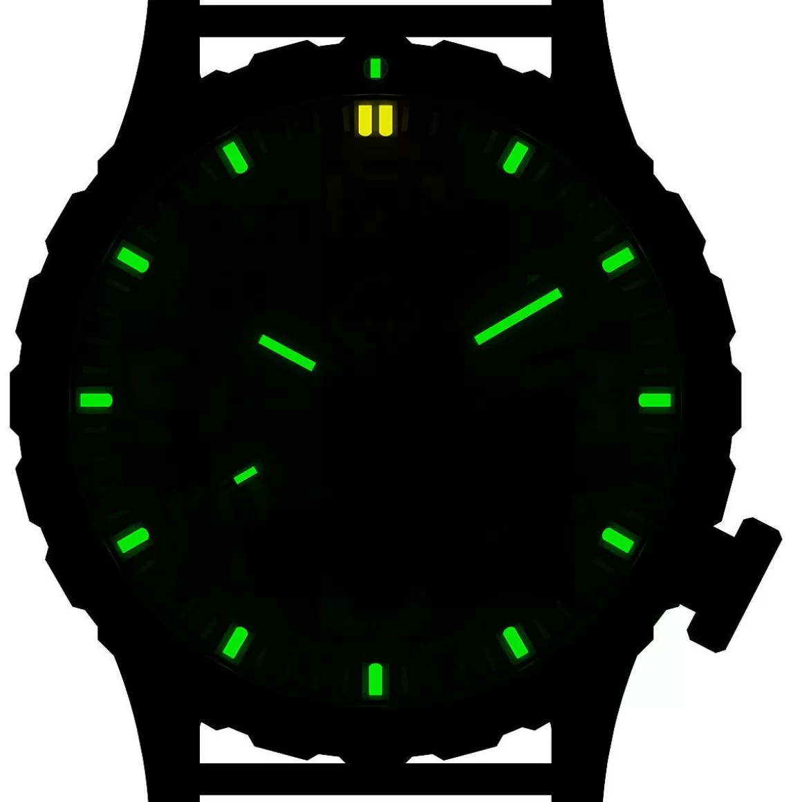 Hazard 4 Watches> Heavy Water Diver Titanium Tritium Watch Snowfield Green/Yellow