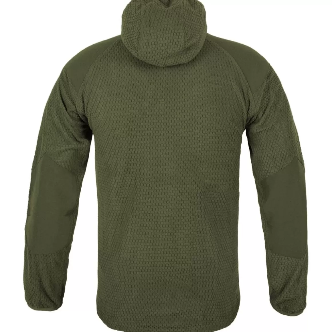 Brandit Fleeces>Helikon Alpha Hoodie Jacket Grid Fleece Olive Green