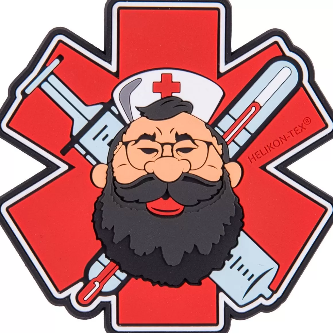 Helikon Badges & Patches> Beardman Medic Patch Red