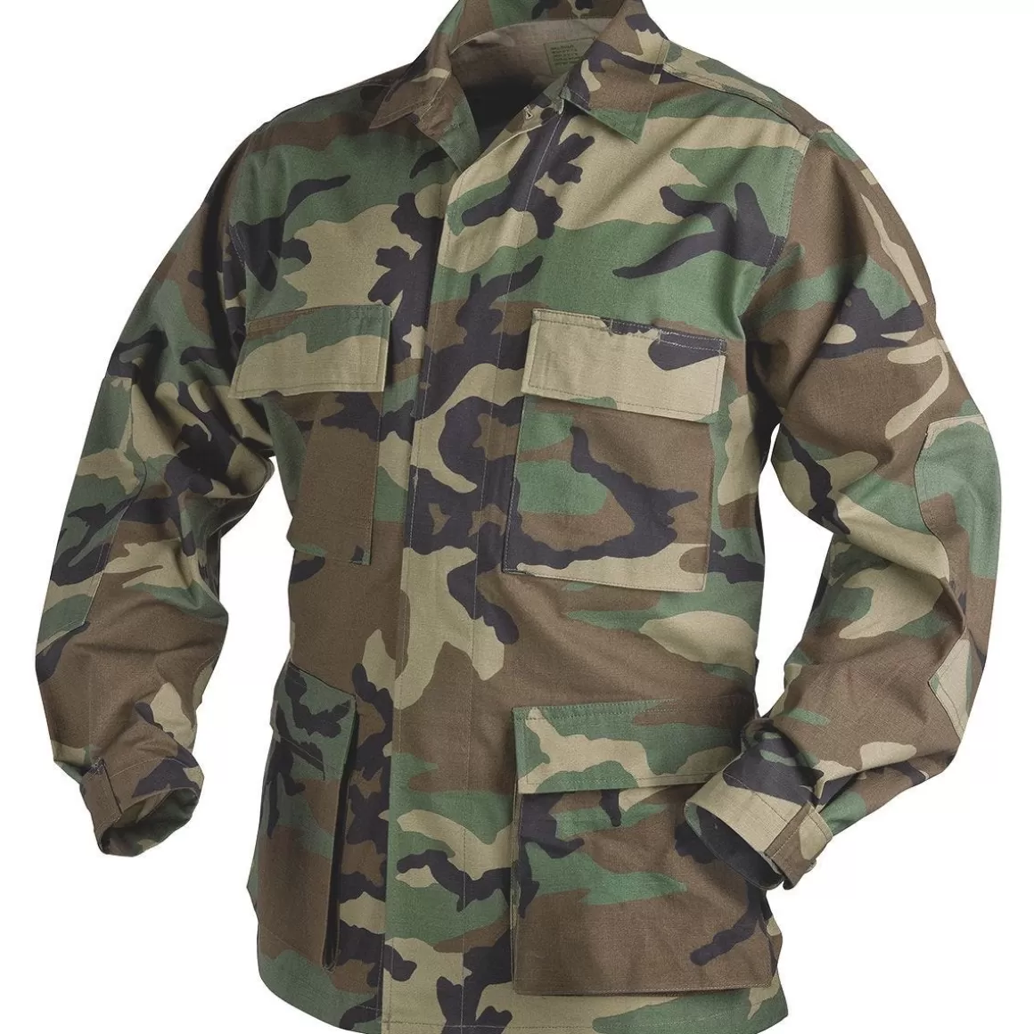 Maxpedition Combat Uniforms>Helikon Genuine Bdu Shirt Polycotton Ripstop Woodland