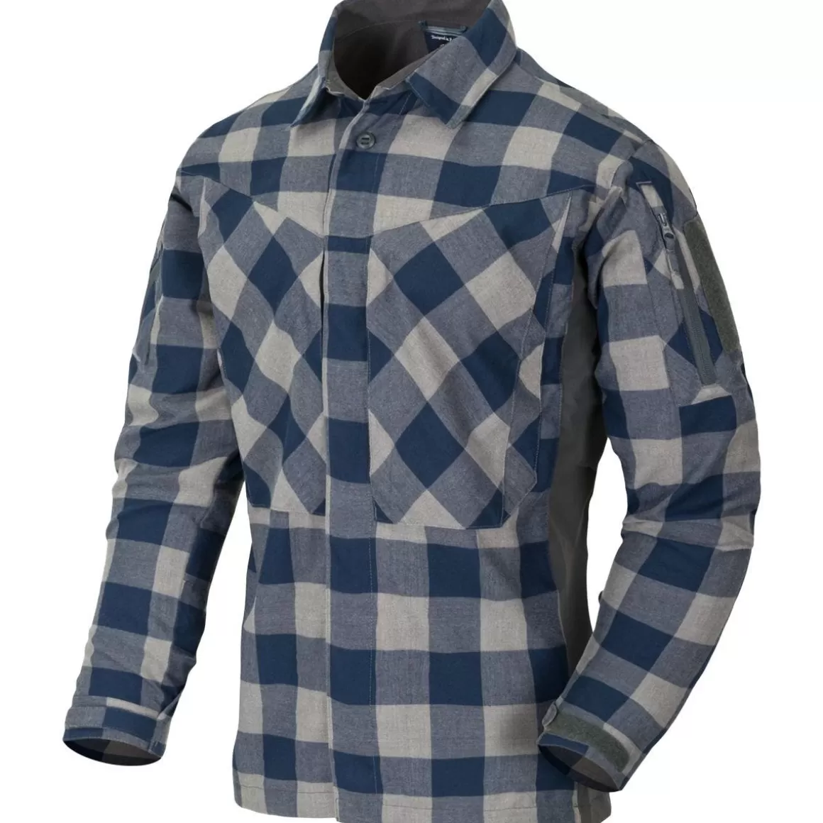 Flyye Industries Shirts>Helikon Mbdu Flannel Shirt Slate Blue Checkered