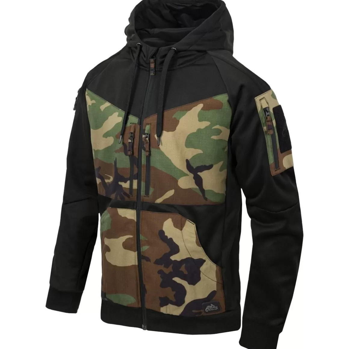 Helikon Sweatshirts> Rogue Hoodie Full Zip Black / Us Woodland