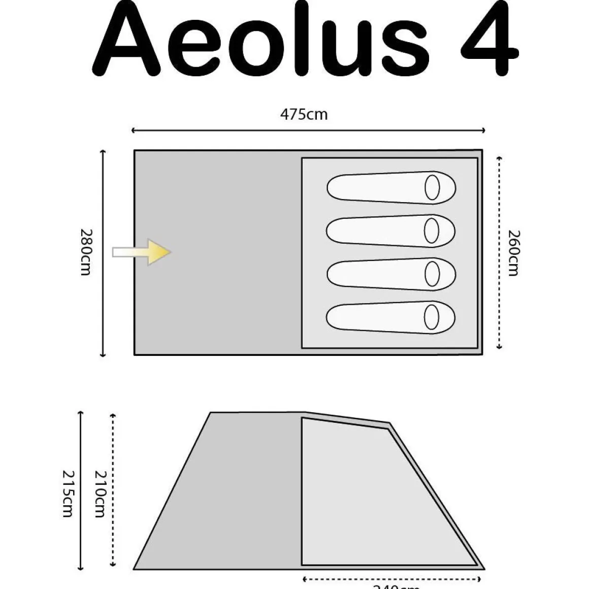 Highlander Bashas, Bivis & Tents> Aeolus 4 Tent Rock Grey