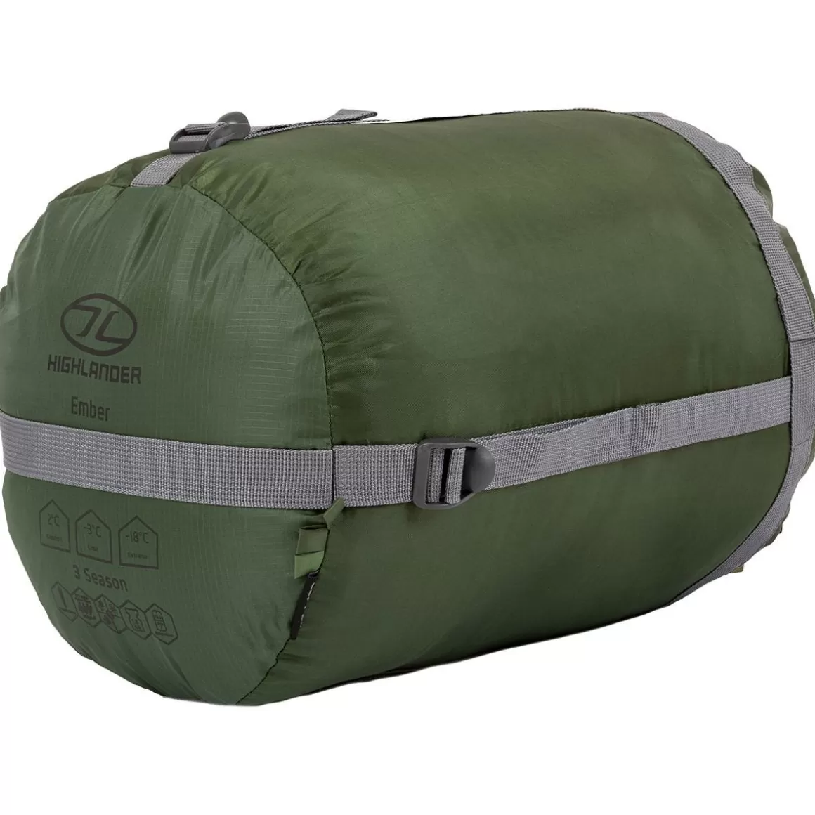 Highlander Forces Sleeping Gear> Phoenix Ember 250 Mummy Sleeping Bag Olive Green