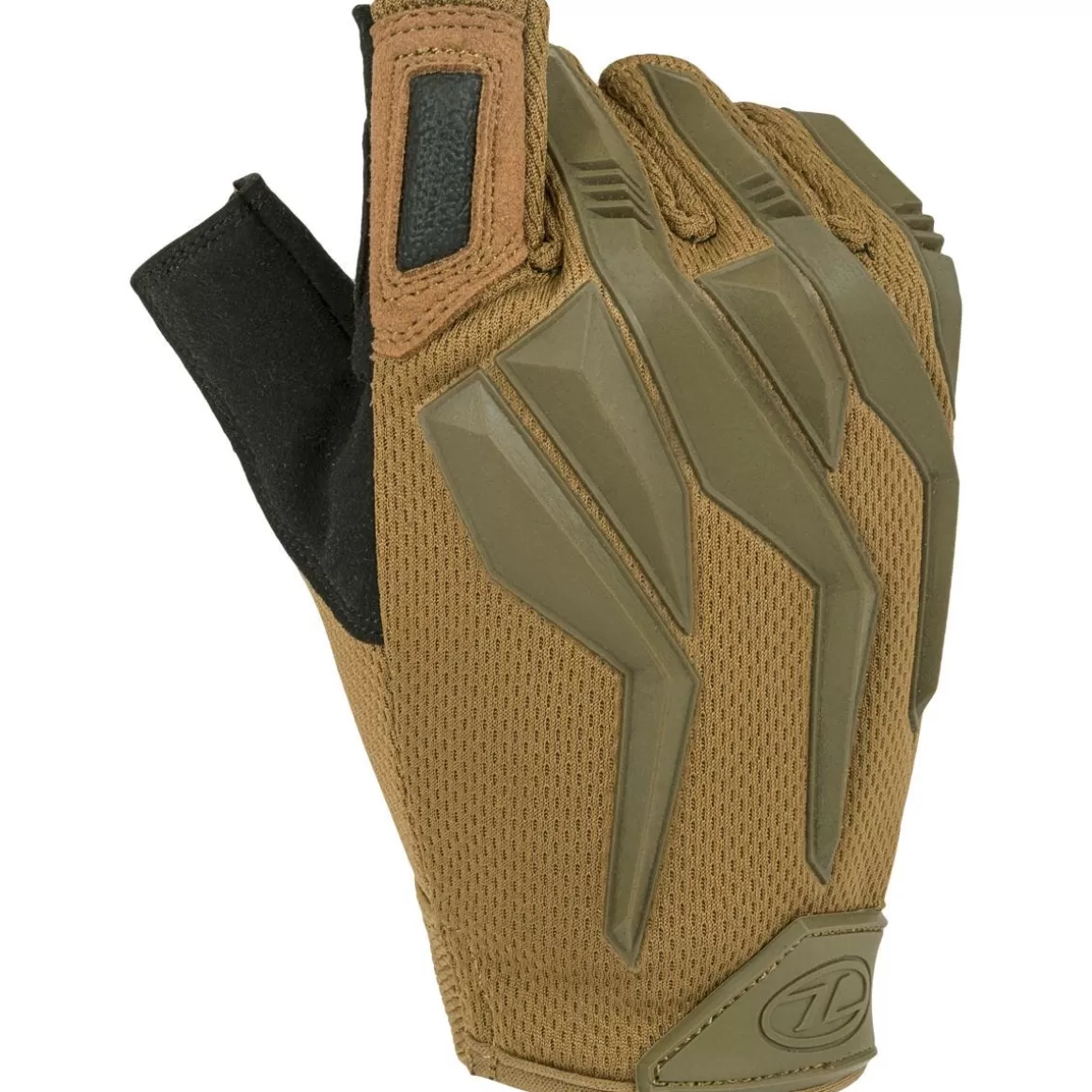 Highlander Forces Gloves> Raptor Fingerless Gloves Coyote Tan