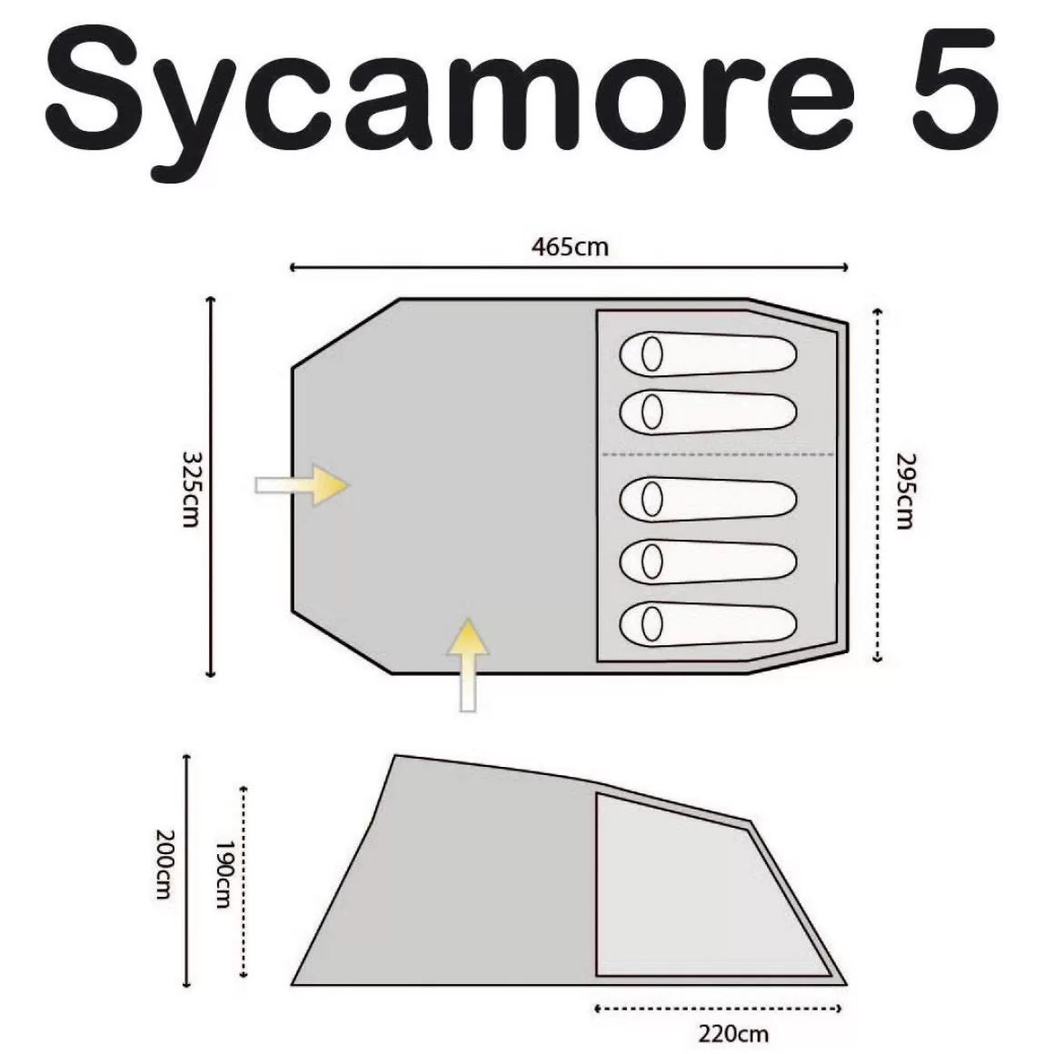 Highlander Bashas, Bivis & Tents> Sycamore 5 Tent Meadow/Spring Green