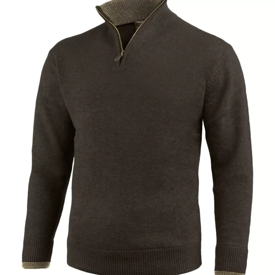 Jack Pyke Clothing> Ashcombe Zip Neck Pullover Dark Olive