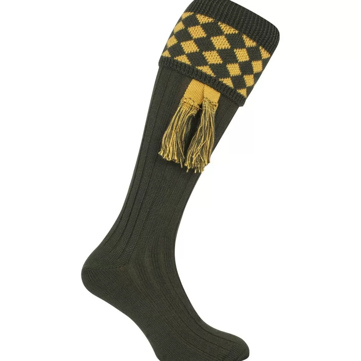 KT Tape Socks>Jack Pyke Harlequin Shooting Socks Green/Gold