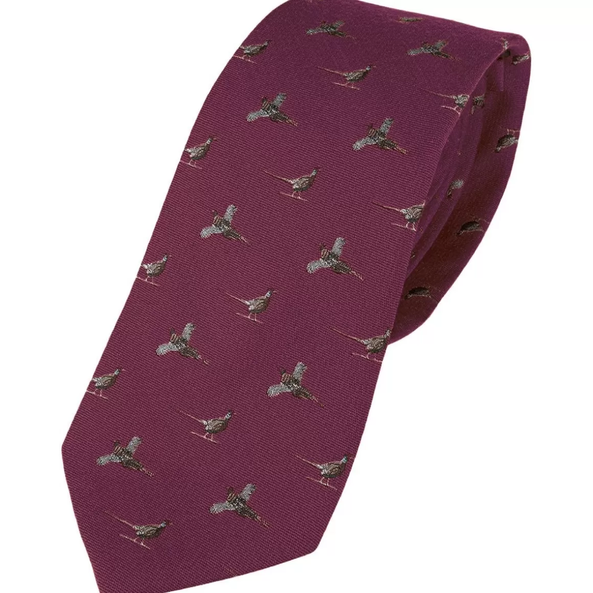 Jack Pyke Everything Else> Silk Tie Pheasant Burgundy