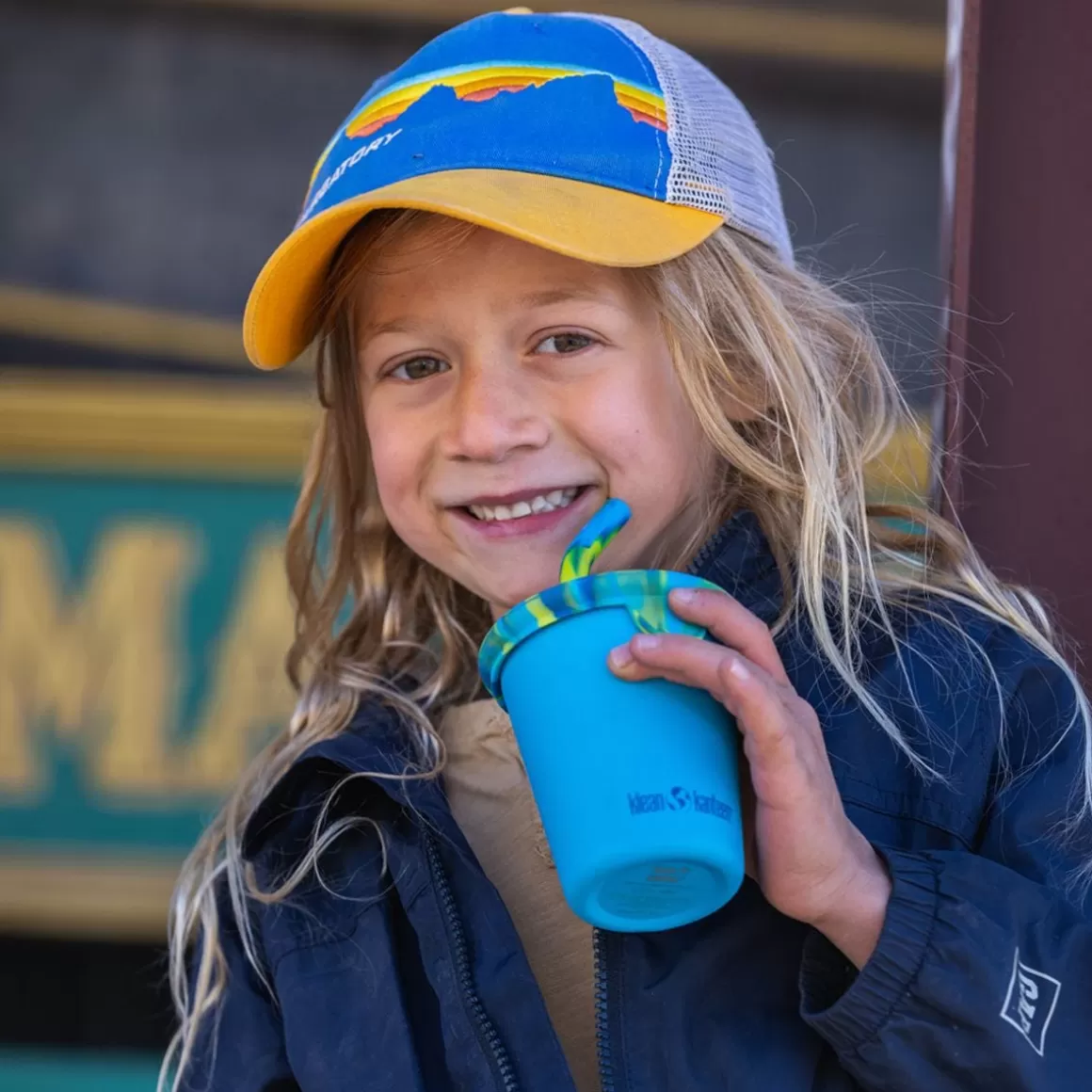 Klean Kanteen Water & Hydration> Kid's Cup Straw Lid 2-Pack Blue/Blue Tie Dye