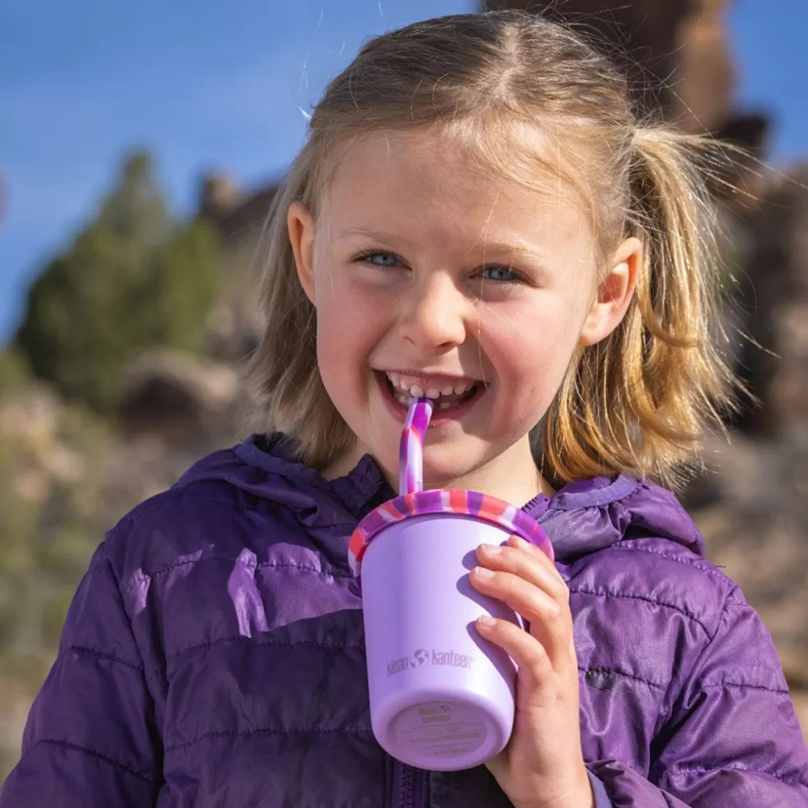 Klean Kanteen Water & Hydration> Kid's Cup Straw Lid 2-Pack Pink/Pink Tie Dye