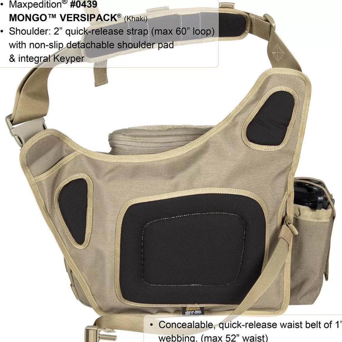 Maxpedition Shoulder Bags> Mongo Versipack Black