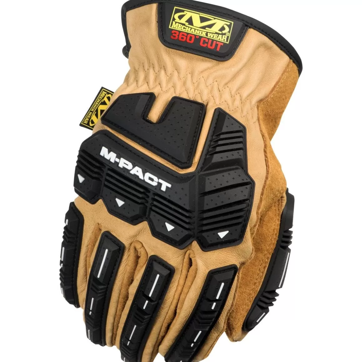 Mechanix Wear Gloves> Cr5 M-Pact Leather Driver Gloves Black/Brown