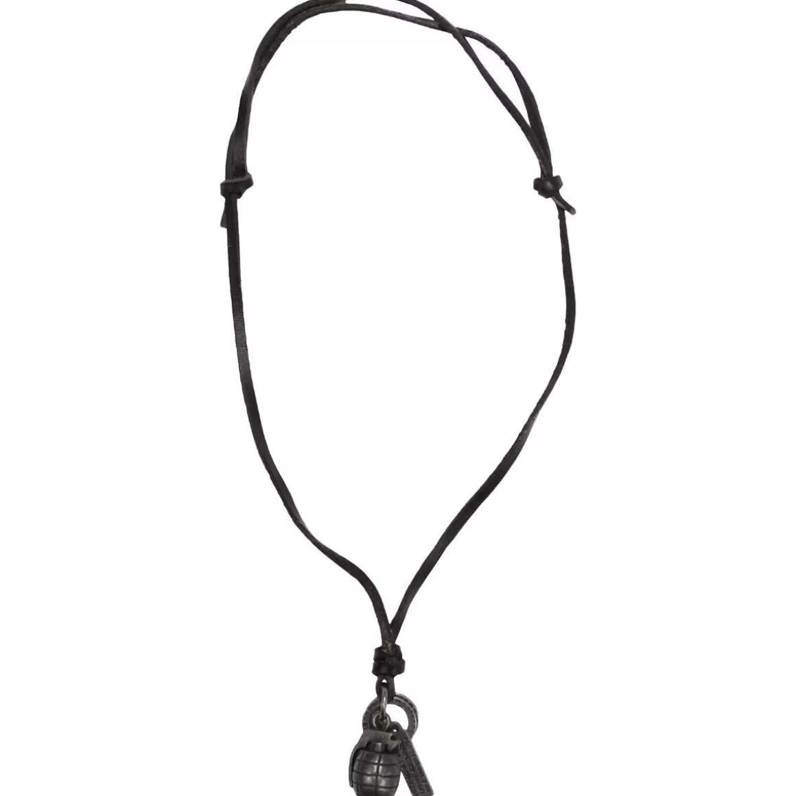 MFH Everything Else> Hand Grenade Necklace Leather Brown