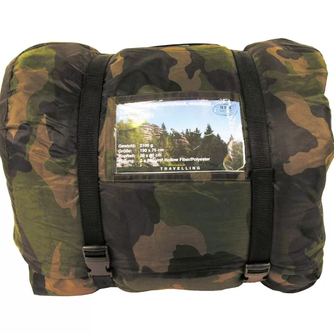 MFH Sleeping Gear> Israeli Pilot's Sleeping Bag Woodland Camo