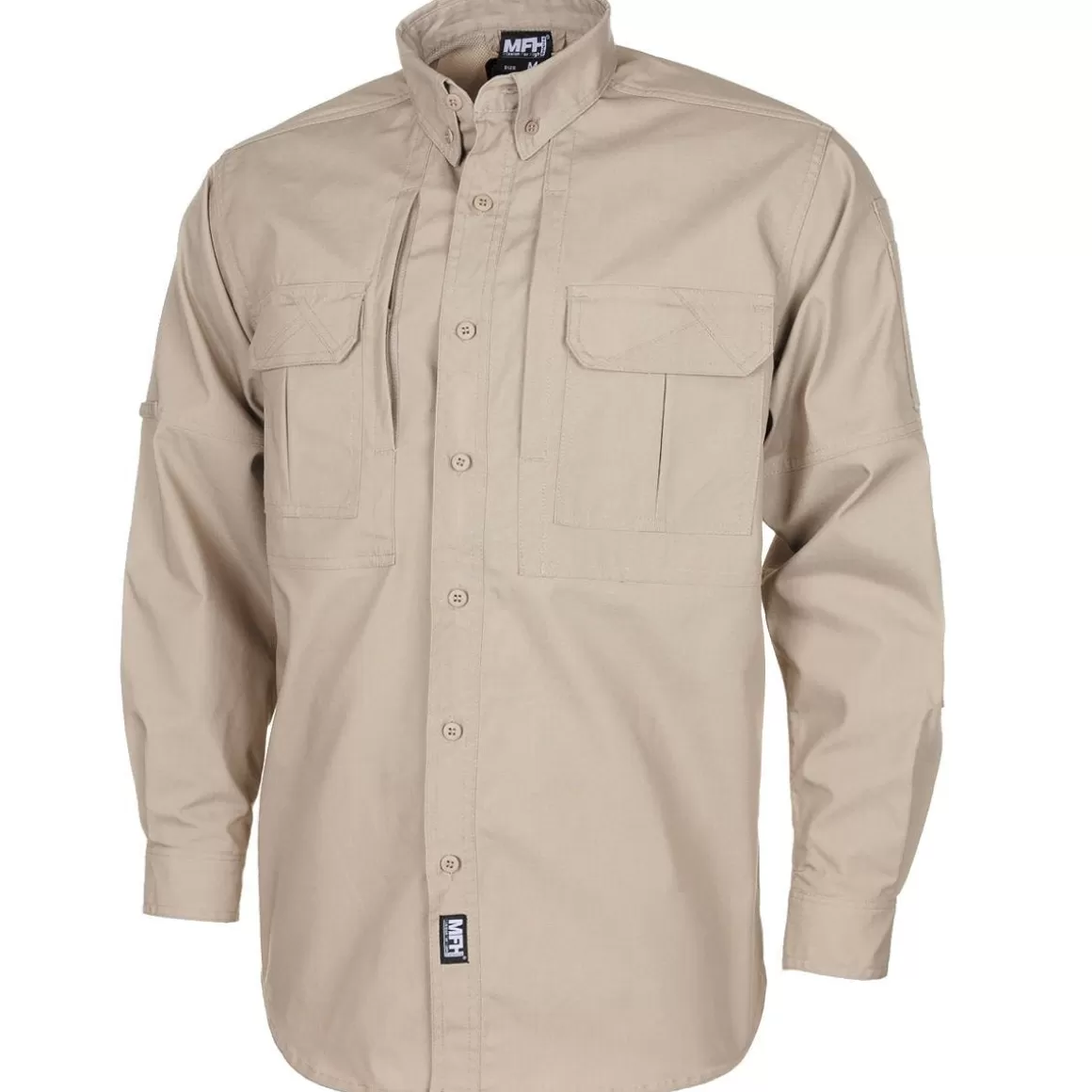 Maxpedition Shirts>Mfh Long Sleeved Teflon Coated Ripstop Attack Shirt Khaki