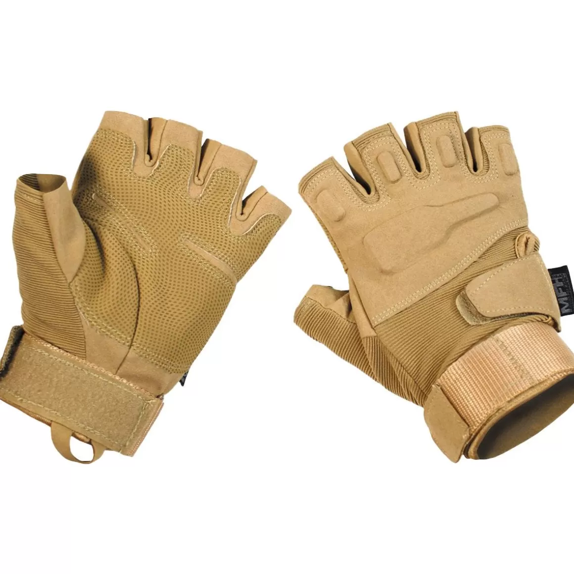 MFH Gloves> Protect Tactical Fingerless Gloves Coyote Tan