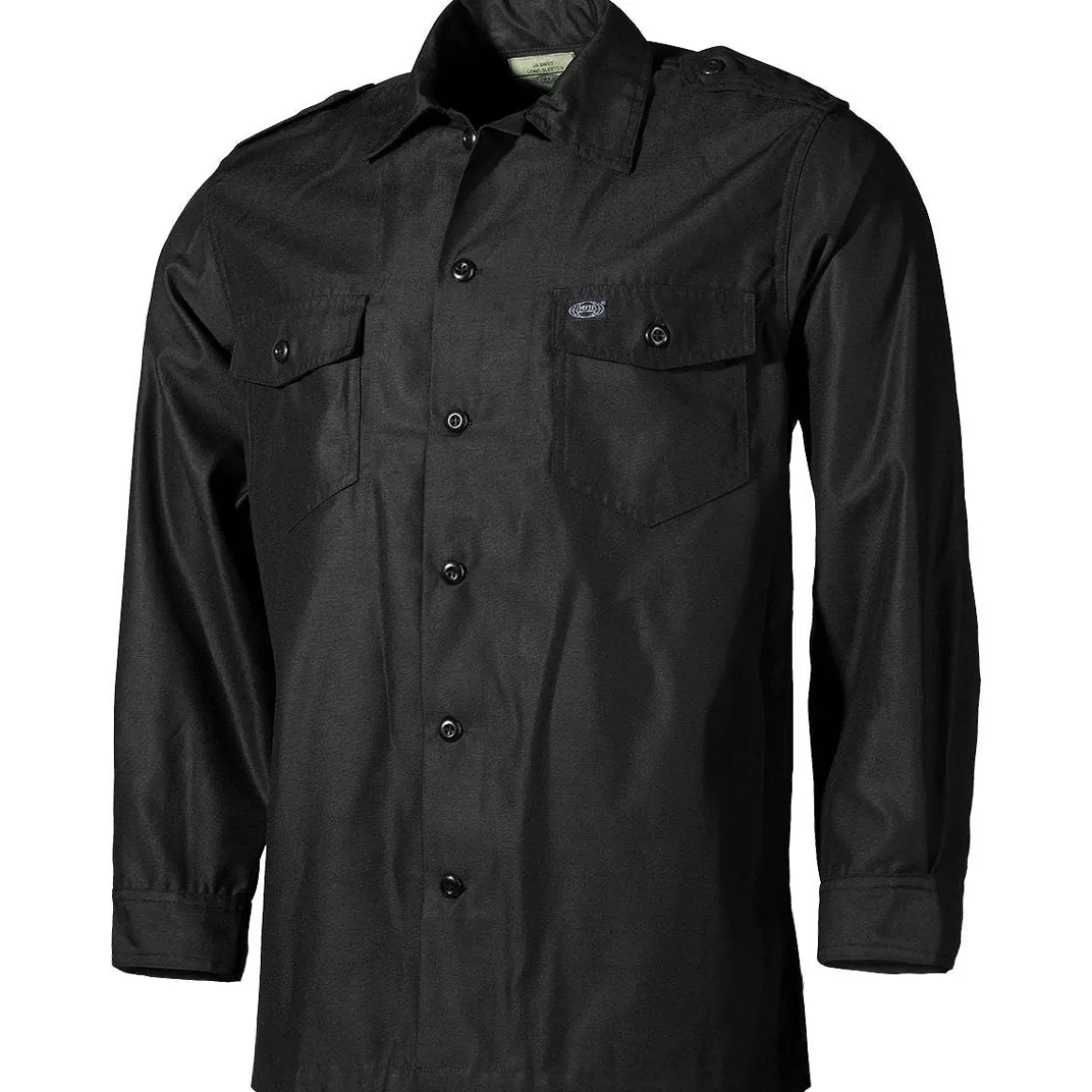 Wisport Shirts>Mfh Us Long Sleeved Shirt Black