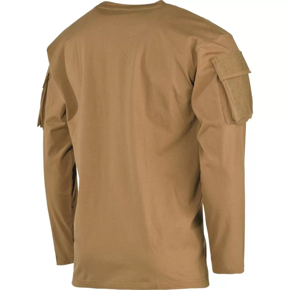 MFH T-Shirts & Vests> Us Long Sleeved T-Shirt With Sleeve Pockets Coyote