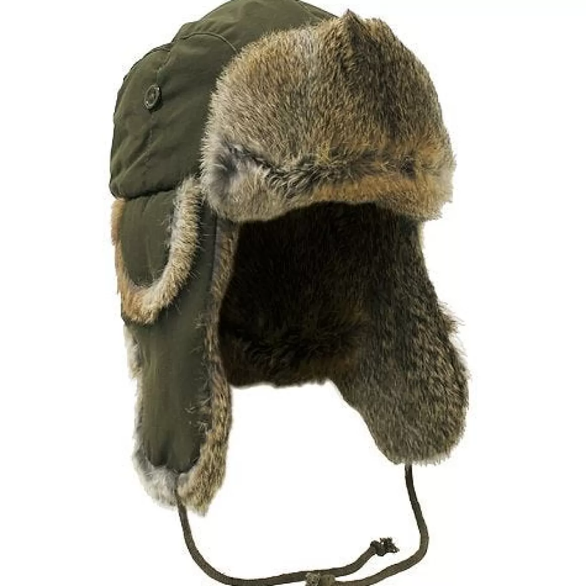 Wisport Headwear>Mfh Winter Cap Olive With Brown Rabbit Fur