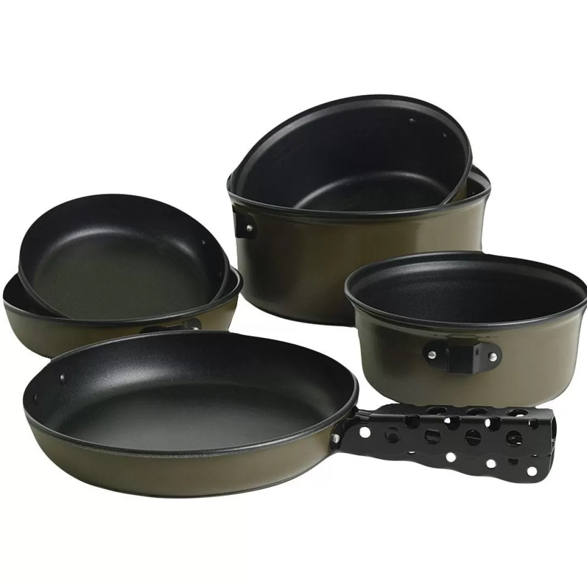 Mil-Tec Cooking & Eating> Aluminium 7-Piece Cooking Set Olive