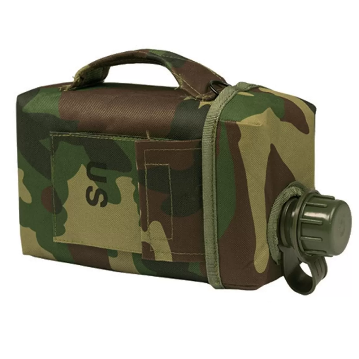 Mil-Tec Water & Hydration> Patrol Canteen With Cover And Strap 2 Litres Woodland