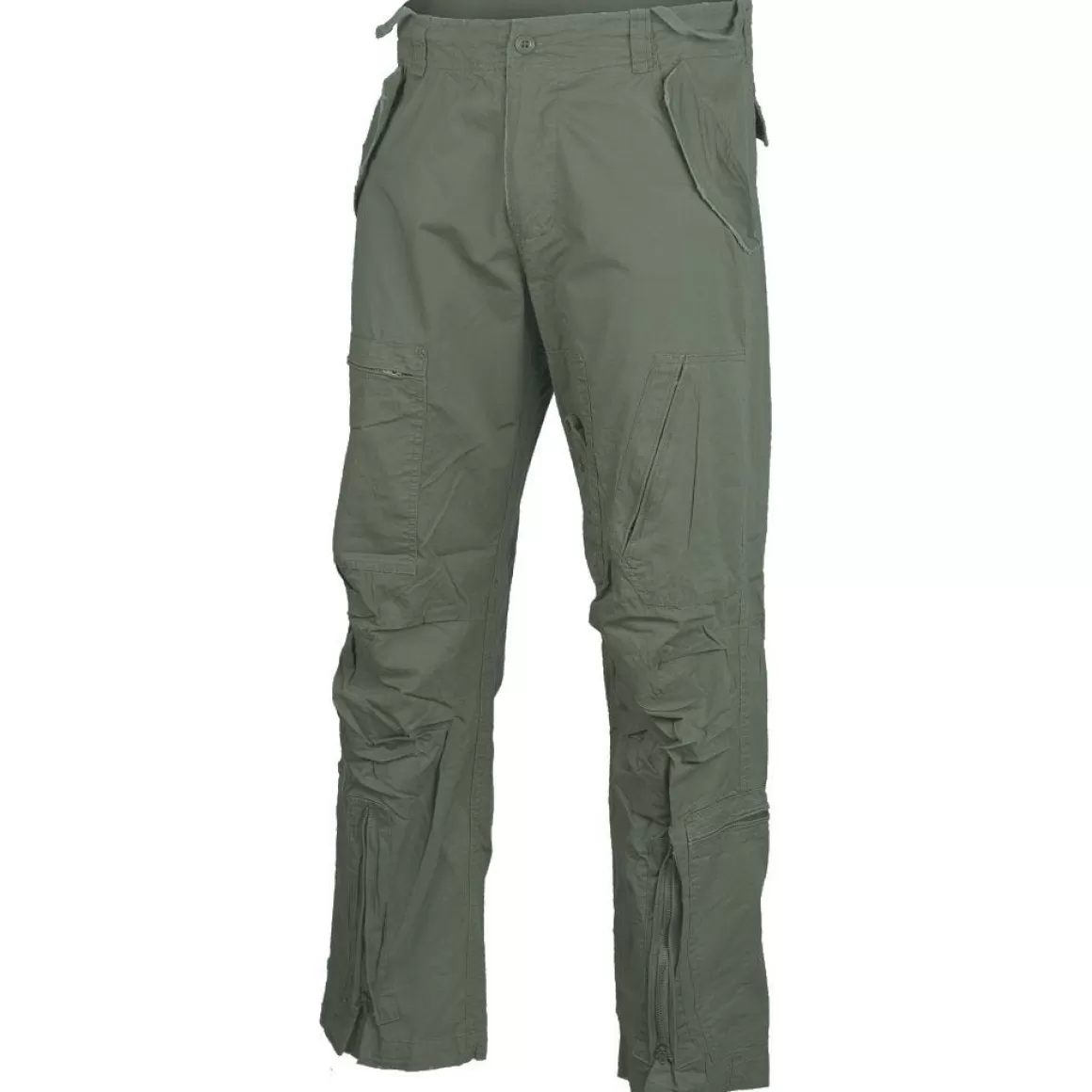 Mil-Tec Trousers> Pilot Trousers Poplin Cotton Prewashed Olive