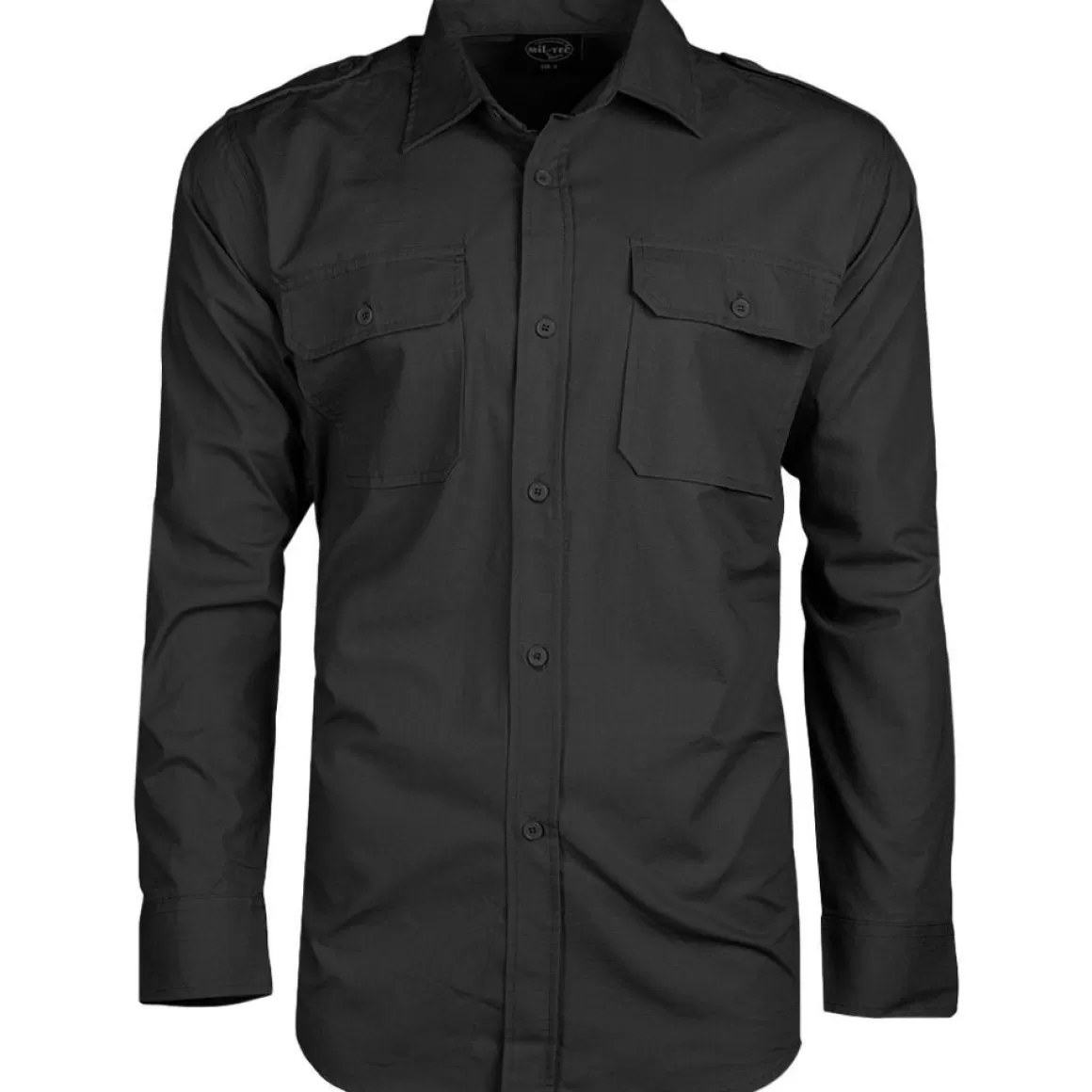 Flyye Industries Shirts>Mil-Tec Ripstop Shirt Long Sleeve Black