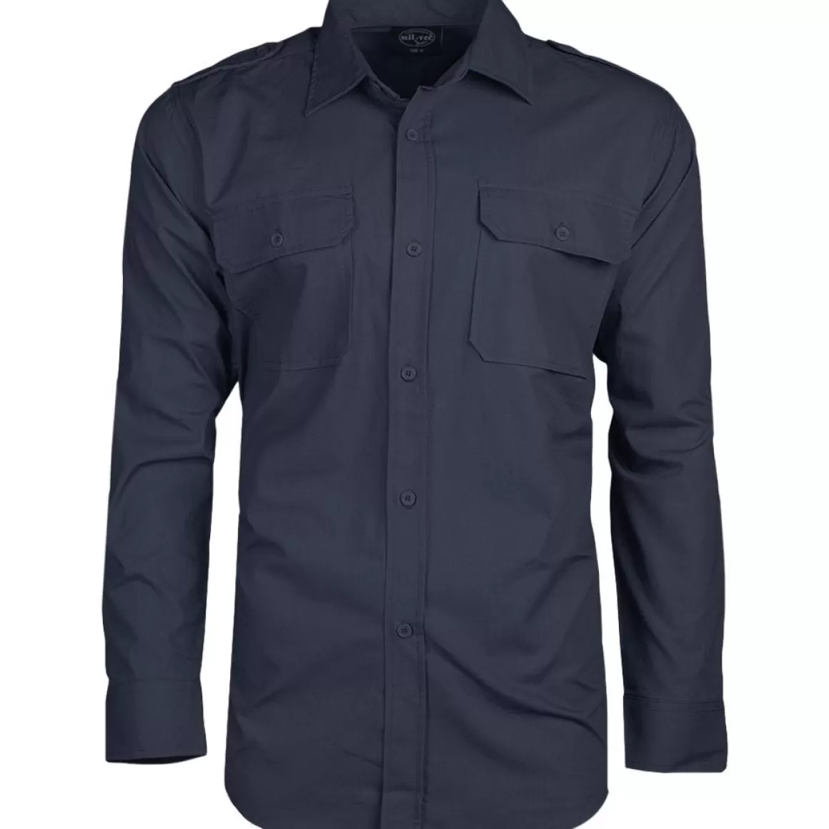 Helikon Shirts>Mil-Tec Ripstop Shirt Long Sleeve Navy Blue