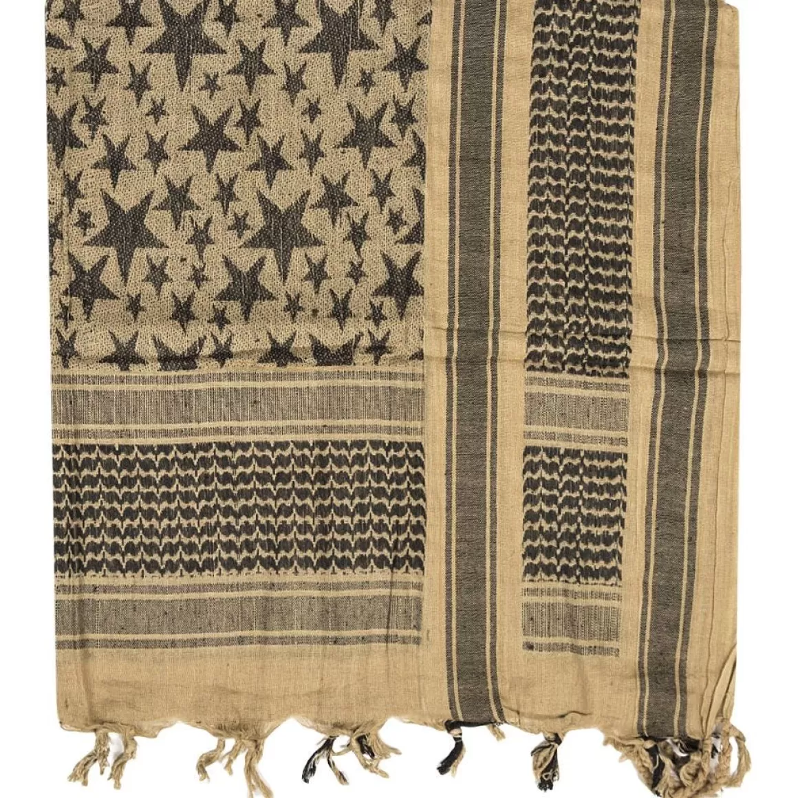 Fox Outdoor Scarves>Mil-Tec Shemagh Scarf Stars Coyote / Black