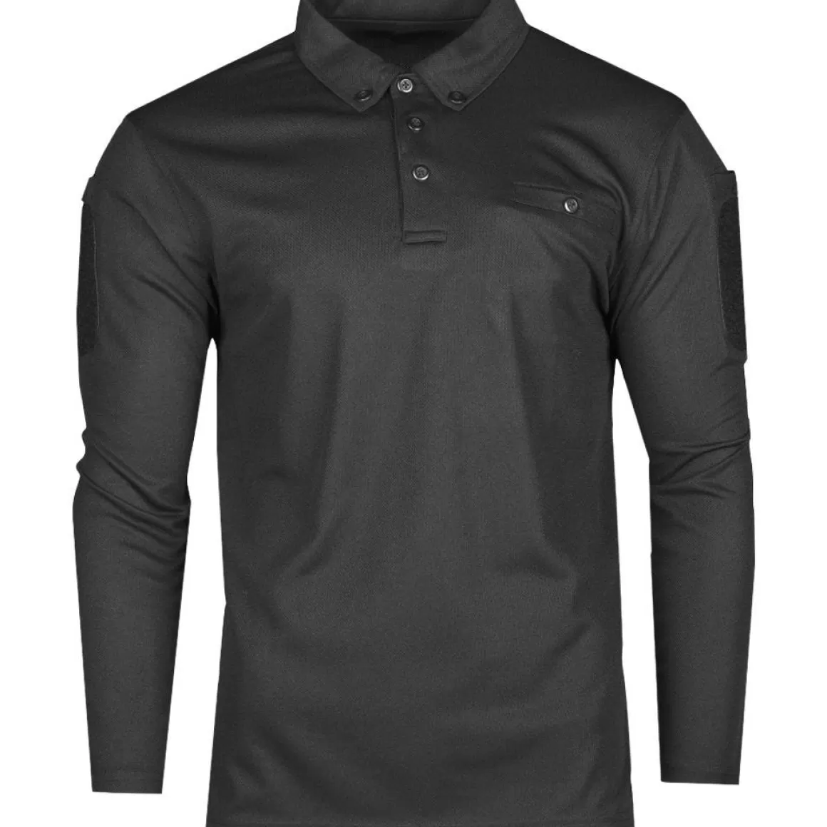 Condor Base Layers>Mil-Tec Tactical Long Sleeve Quick Dry Polo Shirt Black