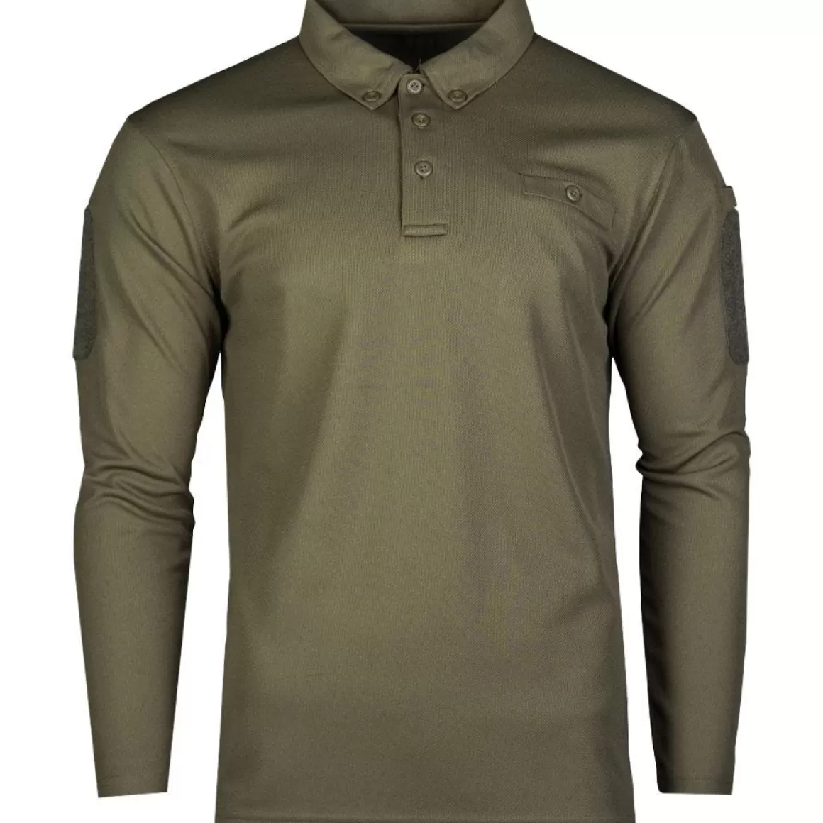 TAC MAVEN Base Layers>Mil-Tec Tactical Long Sleeve Quick Dry Polo Shirt Olive