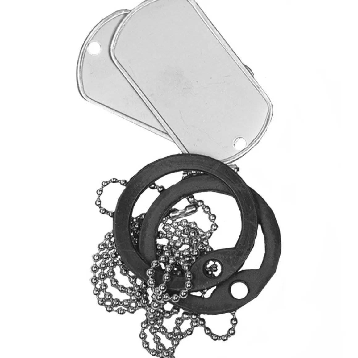 Mil-Tec Everything Else> Us Original Dog Tag Set Polished With Silencer